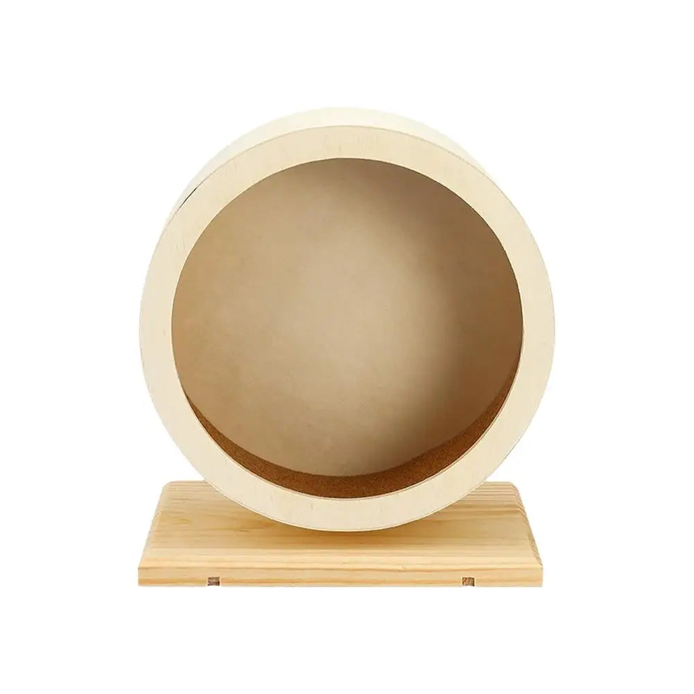 Silent Wooden Hamster Running Wheel with Cork Pad | Mute Exercise Roller for Golden Bears & Small Animals
