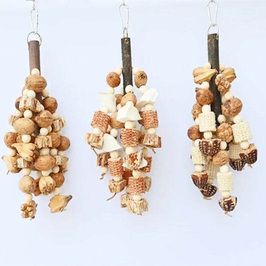 Bird Chew Toy with Pinecones, Cuttlefish Bone & Beech Wood