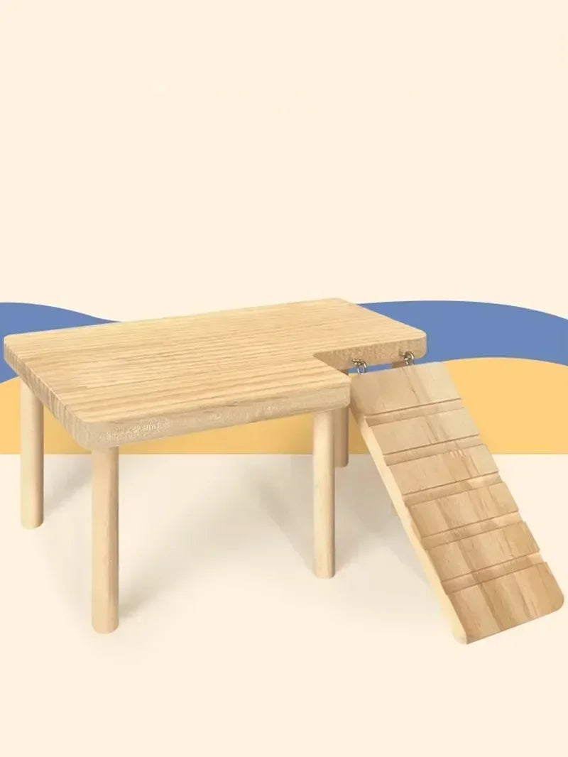 Wooden Climbing Set with Ladder & Platform - Hamsters & Small Pets