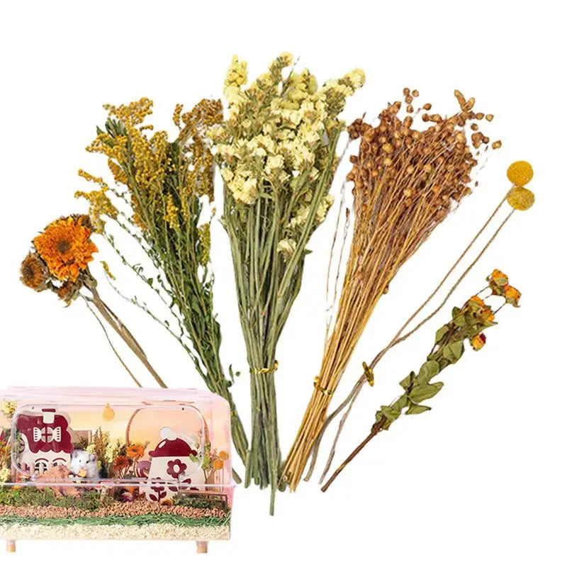 Natural Dried Flower Hamster Bedding, Hamster Accessories Small Pet Bedding Decor