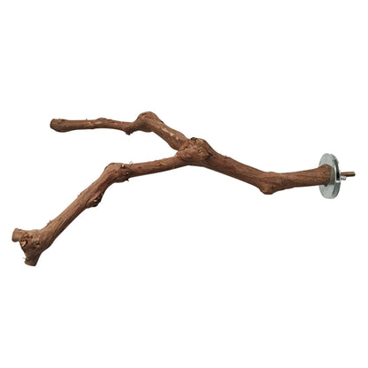 Interactive Natural Wood Perch for Parrot Cage: Promotes Claw Health & Play