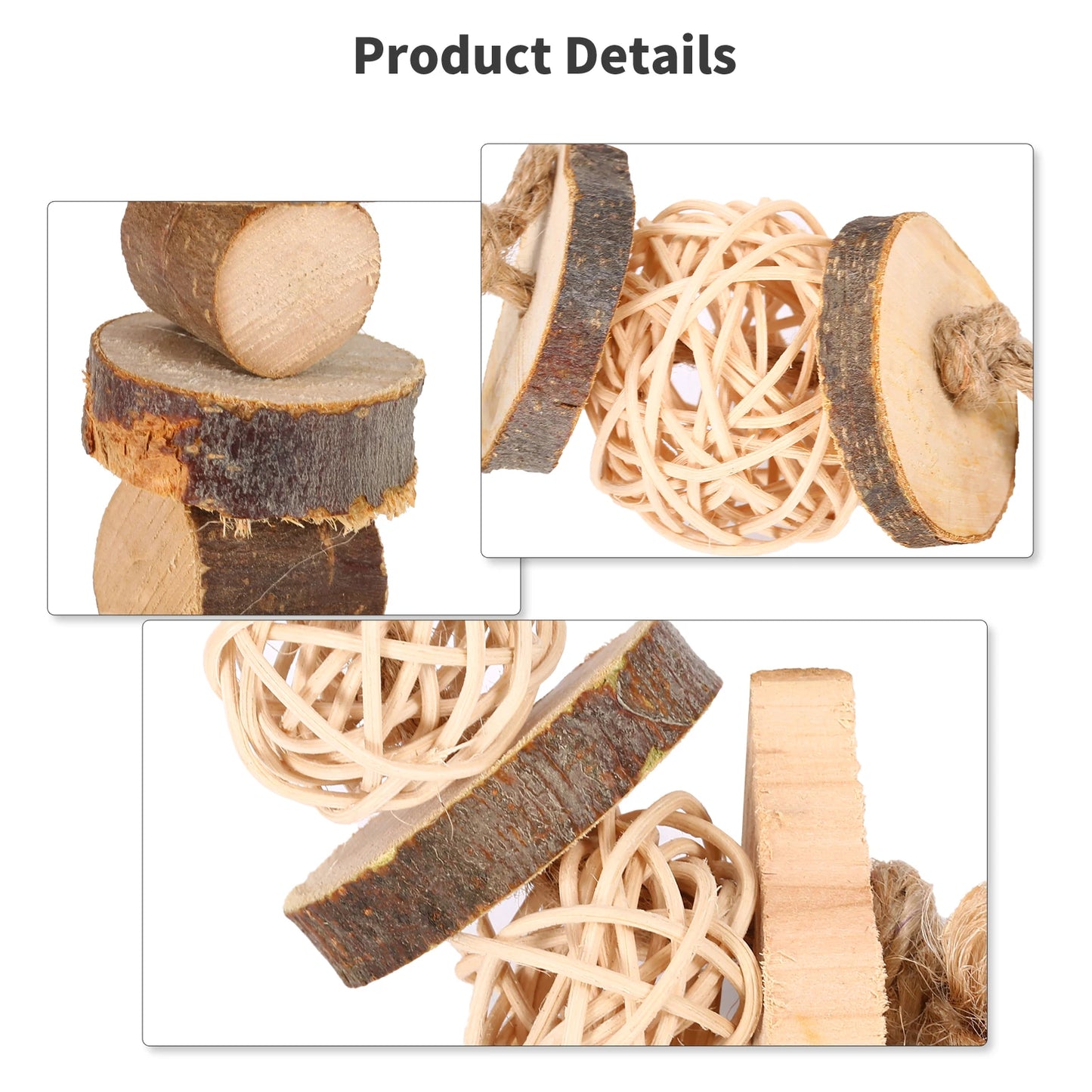 3-Piece Chew Toy Set for Rabbits, Hamsters & Guinea Pigs