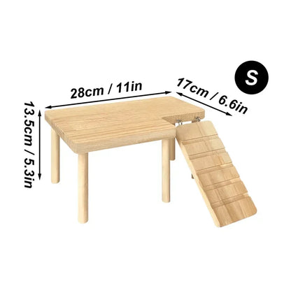 Wooden Climbing Set with Ladder & Platform - Hamsters & Small Pets