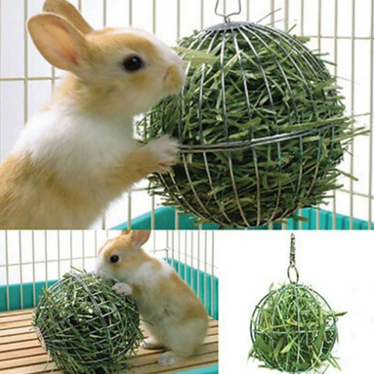 Multi-Purpose Hanging Hay & Grass Ball Feeder for Rabbits, Guinea Pigs & Chinchillas
