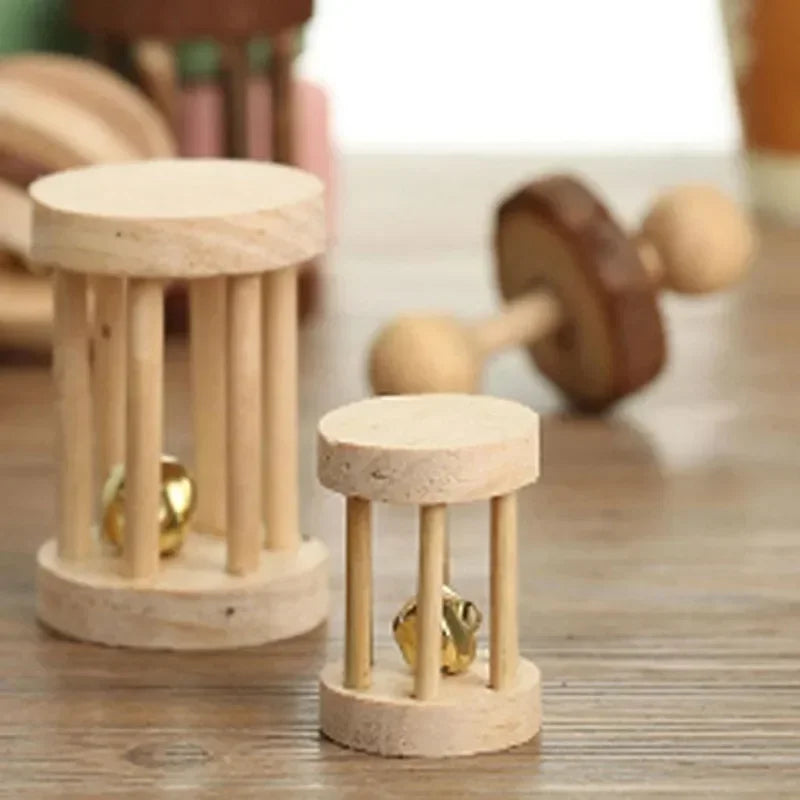 Natural Wooden Chew Toys for Small Pets | Rabbit, Guinea Pig, Rat Molars & Exercise Set