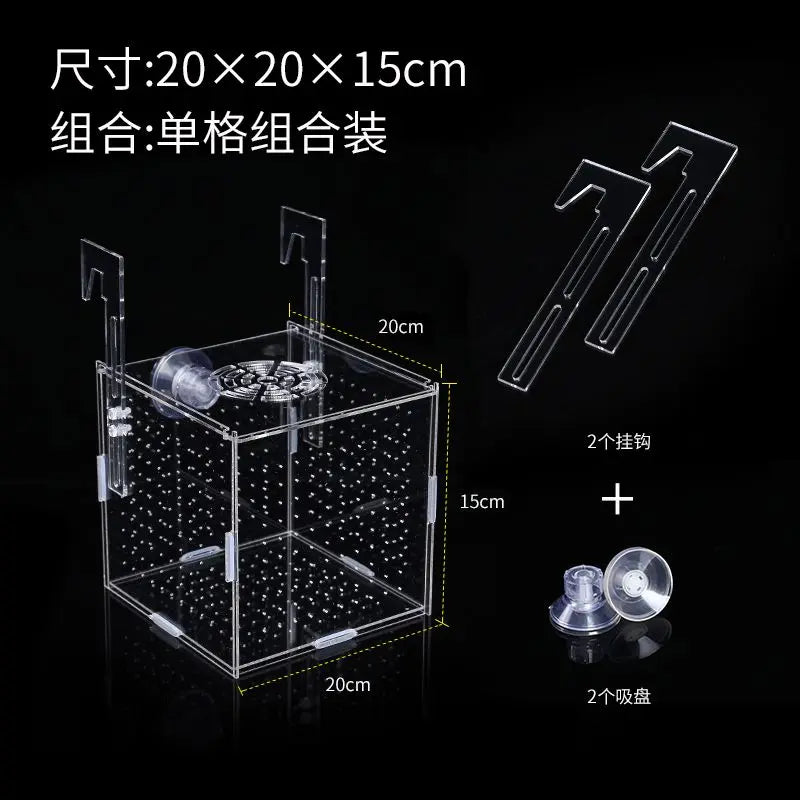 Acrylic Fish Isolation & Breeding Box for Aquarium - Ideal for Small Fry, Spawning, and Hatching