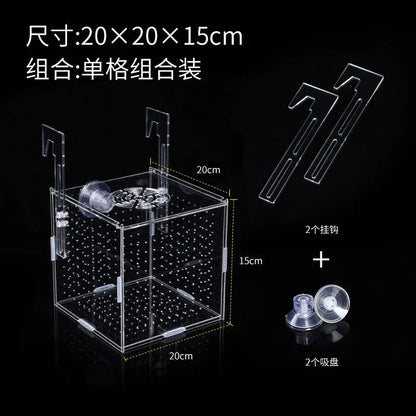 Acrylic Fish Isolation & Breeding Box for Aquarium - Ideal for Small Fry, Spawning, and Hatching