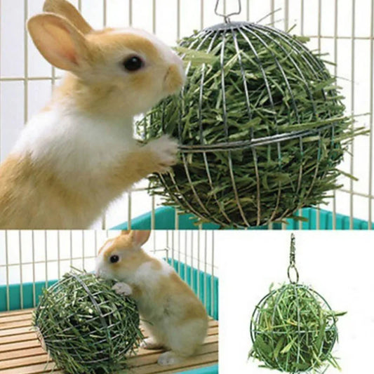 Multi-Purpose Hanging Hay & Grass Ball Feeder for Rabbits, Guinea Pigs & Chinchillas