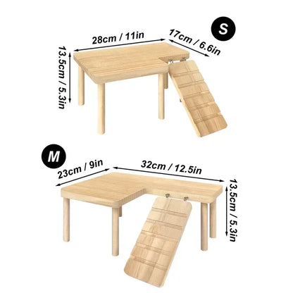 Wooden Climbing Set with Ladder & Platform - Hamsters & Small Pets
