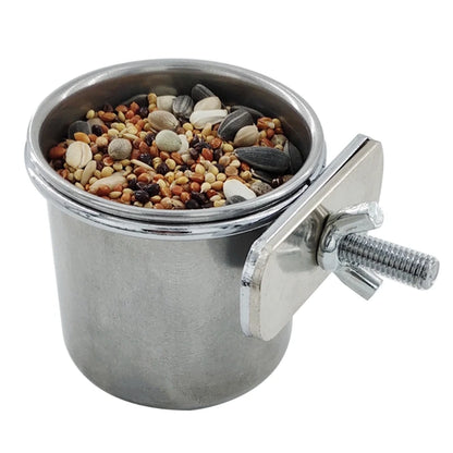 Anti-Spill Stainless Steel Cage Bowl for Birds: Food & Water (Multi-size)
