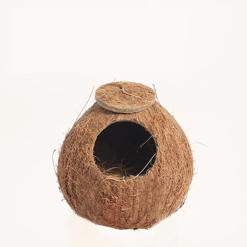 Natural Coconut Hideout House for Hamsters & Guinea Pigs.