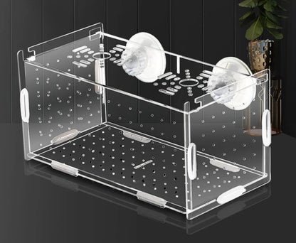 Acrylic Fish Isolation & Breeding Box for Aquarium - Ideal for Small Fry, Spawning, and Hatching