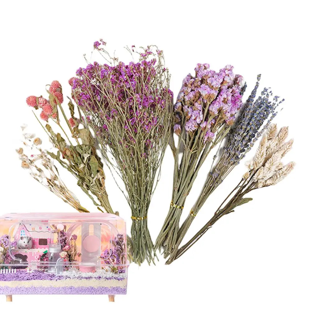 Natural Dried Flower Hamster Bedding, Hamster Accessories Small Pet Bedding Decor
