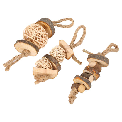 3-Piece Chew Toy Set for Rabbits, Hamsters & Guinea Pigs