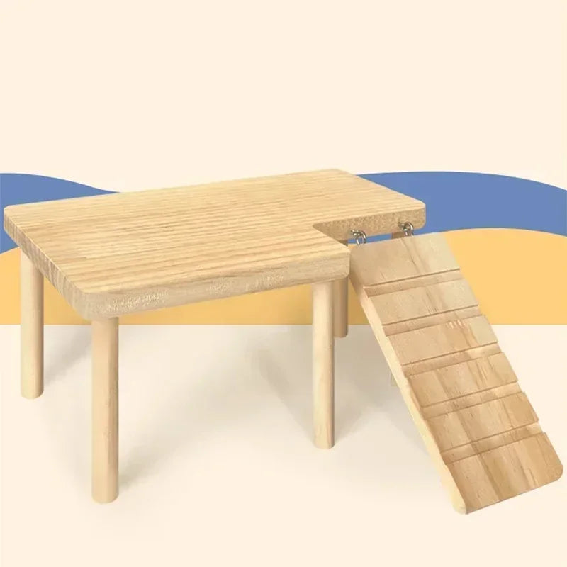 Wooden Climbing Set with Ladder & Platform - Hamsters & Small Pets