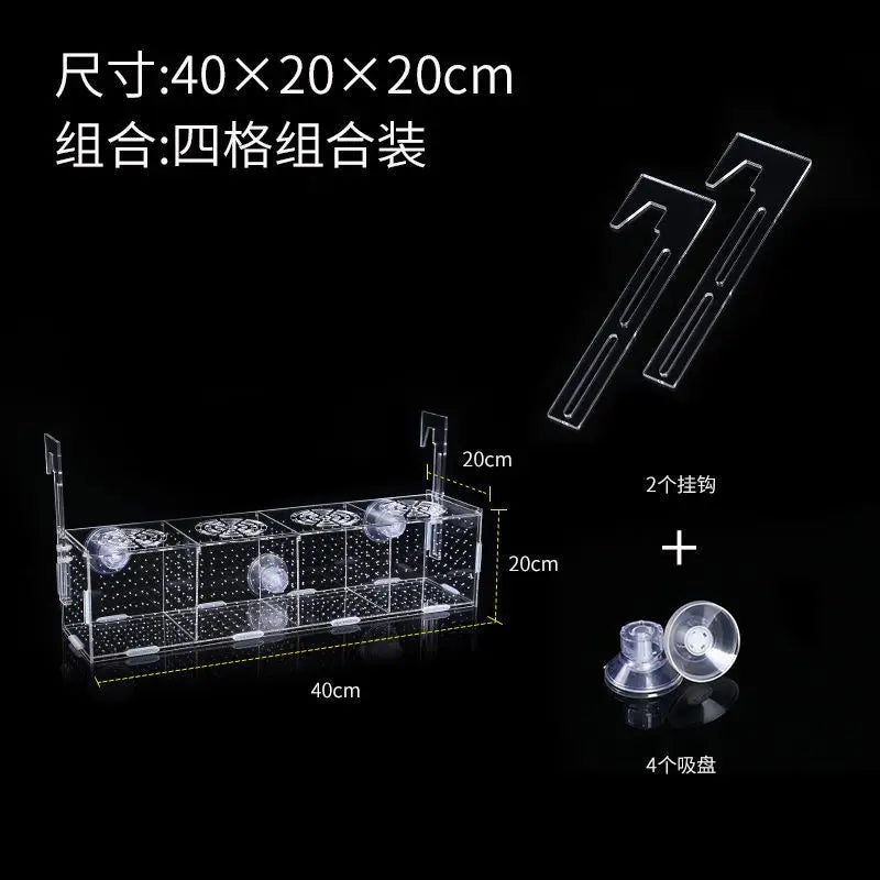Acrylic Fish Isolation & Breeding Box for Aquarium - Ideal for Small Fry, Spawning, and Hatching