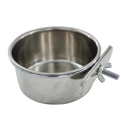Anti-Spill Stainless Steel Cage Bowl for Birds: Food & Water (Multi-size)