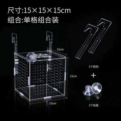 Acrylic Fish Isolation & Breeding Box for Aquarium - Ideal for Small Fry, Spawning, and Hatching