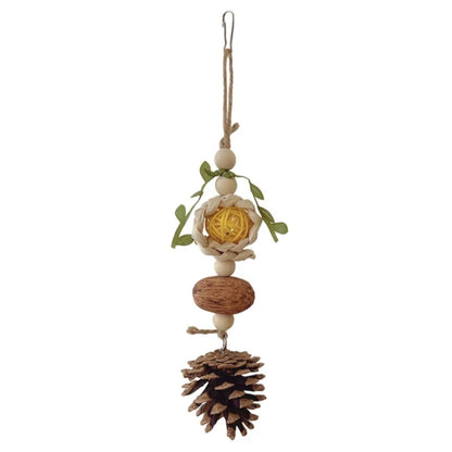 Rattan & Wood Bite Toy for Parrots & Rodents