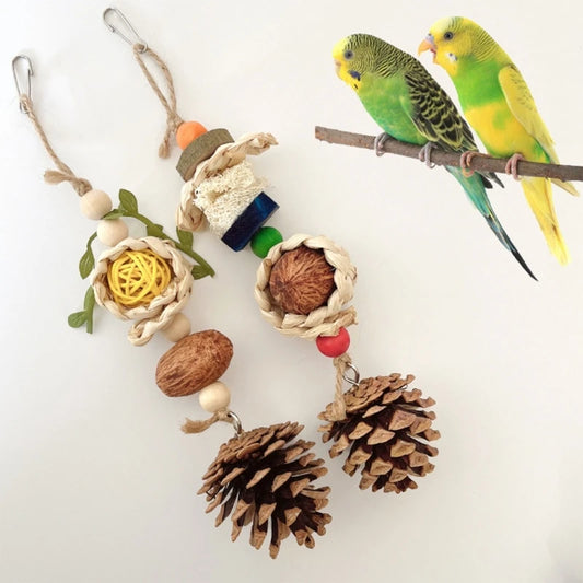 Rattan & Wood Bite Toy for Parrots & Rodents
