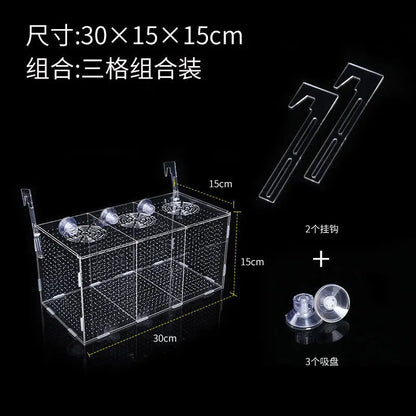 Acrylic Fish Isolation & Breeding Box for Aquarium - Ideal for Small Fry, Spawning, and Hatching