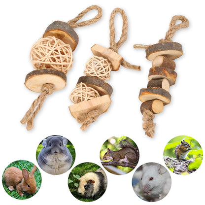 3-Piece Chew Toy Set for Rabbits, Hamsters & Guinea Pigs