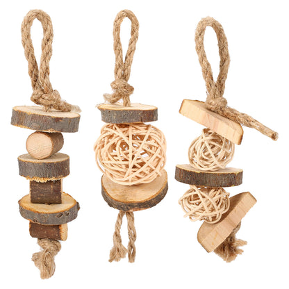 3-Piece Chew Toy Set for Rabbits, Hamsters & Guinea Pigs