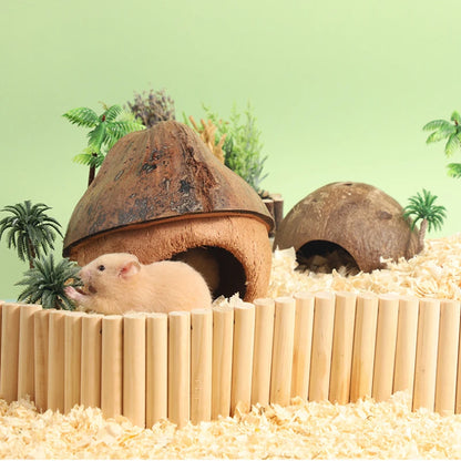 Natural Coconut Hideout House for Hamsters & Guinea Pigs.