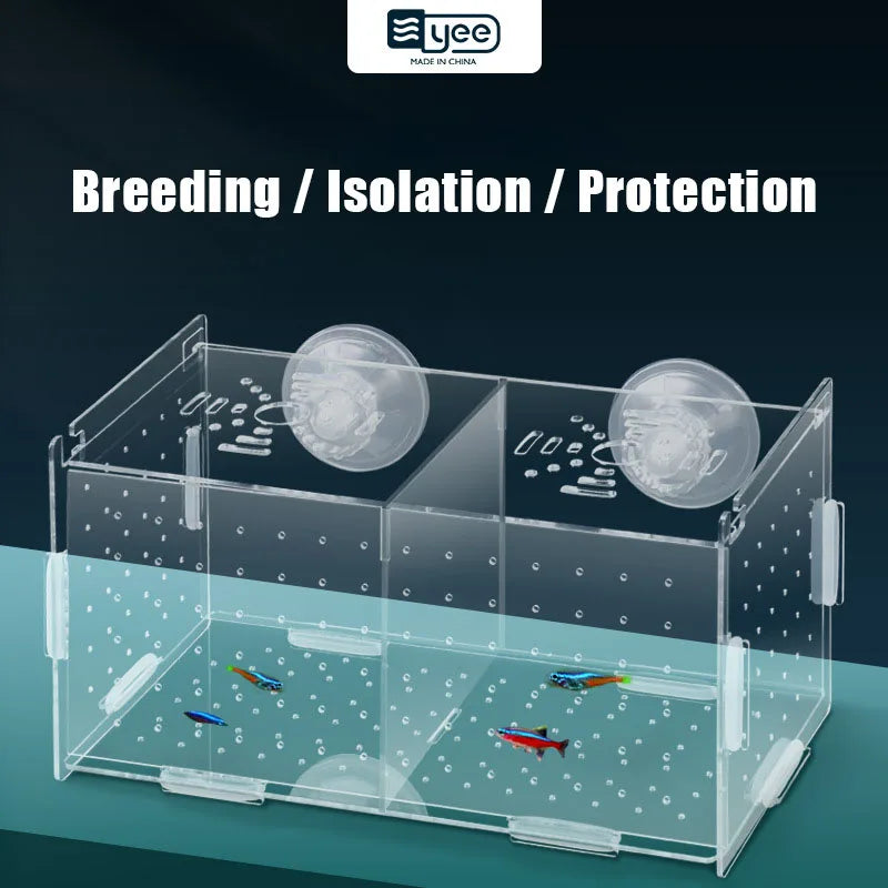 Acrylic Fish Isolation & Breeding Box for Aquarium - Ideal for Small Fry, Spawning, and Hatching