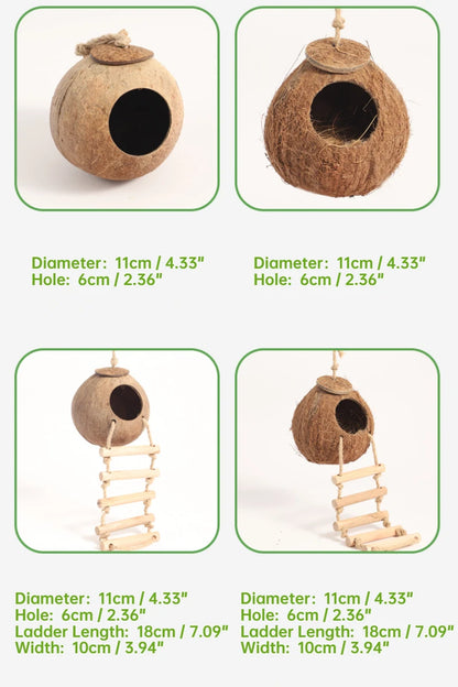 Natural Coconut Hideout House for Hamsters & Guinea Pigs.