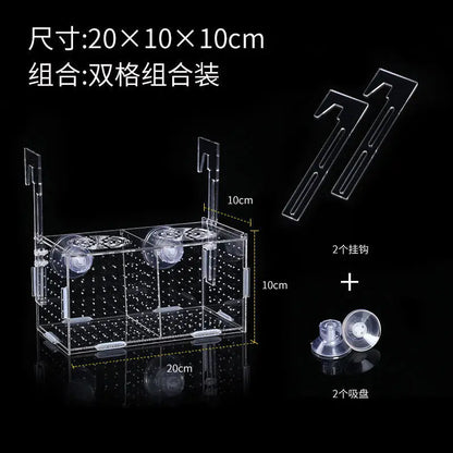 Acrylic Fish Isolation & Breeding Box for Aquarium - Ideal for Small Fry, Spawning, and Hatching