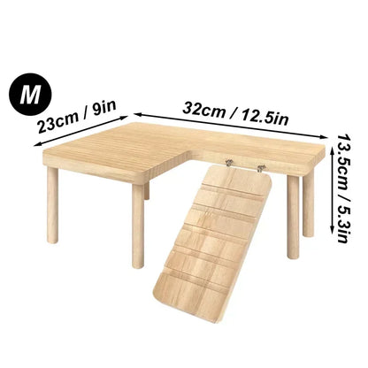 Wooden Climbing Set with Ladder & Platform - Hamsters & Small Pets