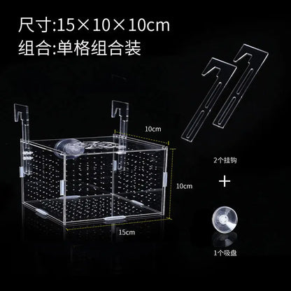 Acrylic Fish Isolation & Breeding Box for Aquarium - Ideal for Small Fry, Spawning, and Hatching